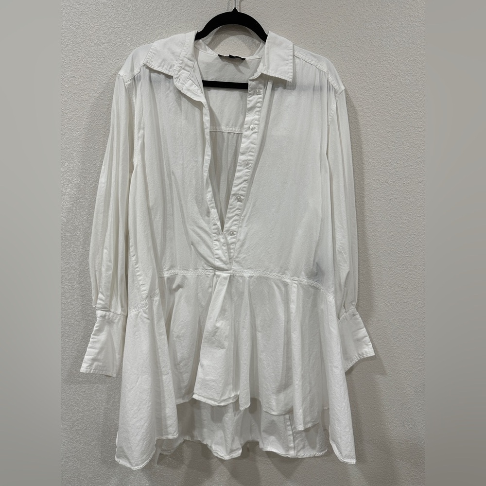 7 For All Mankind White shirt dress size large